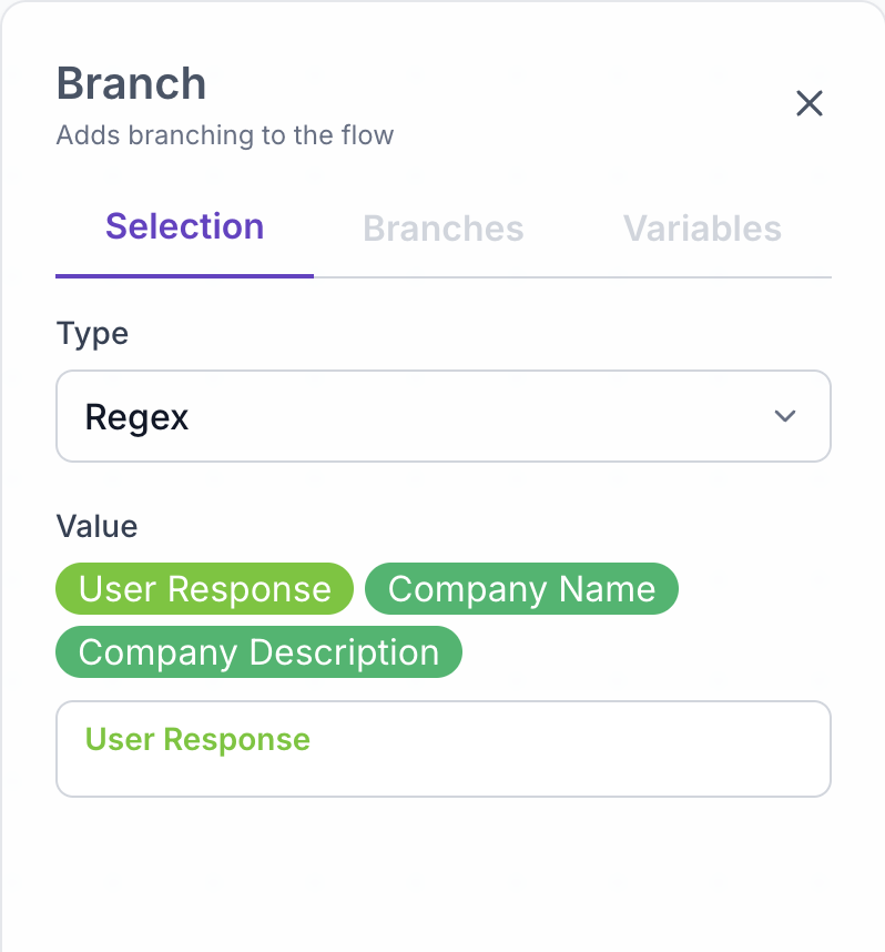 Regex settings