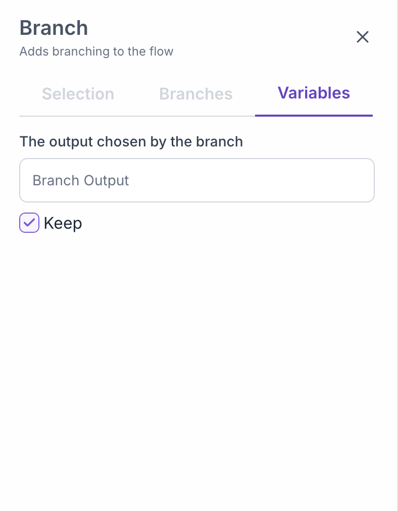 Branch Node Variables