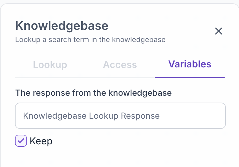 Knowledgebase Node Variables